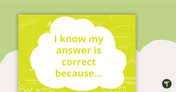 Math Thinking Sentence Starter Posters teaching resource