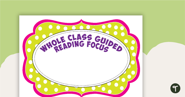 Go to Whole Class Guided Reading Focus Poster teaching resource