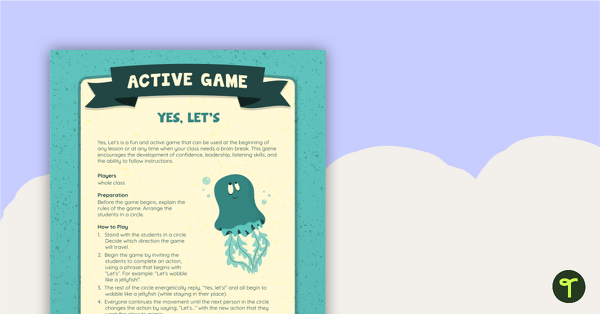Go to Yes Let's! Active Game teaching resource