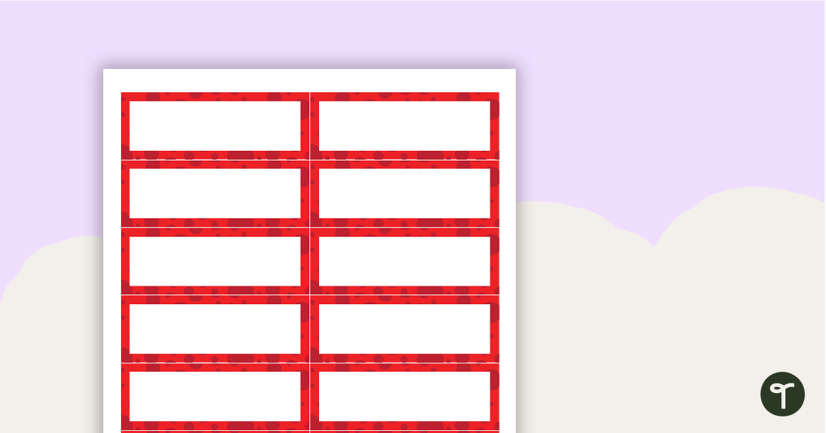 Desk Name Tags  Red Spots teaching resource