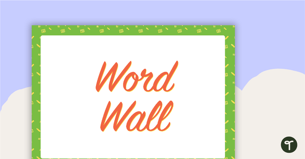 Calculator Pattern - Word Wall Template teaching resource
