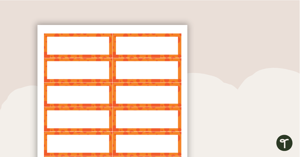 预览图像的桌子e Tags  Orange Spots - teaching resource