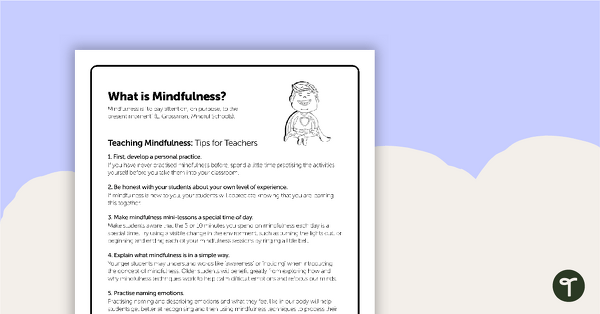 Mindfulness Teacher Information Sheet teaching resource