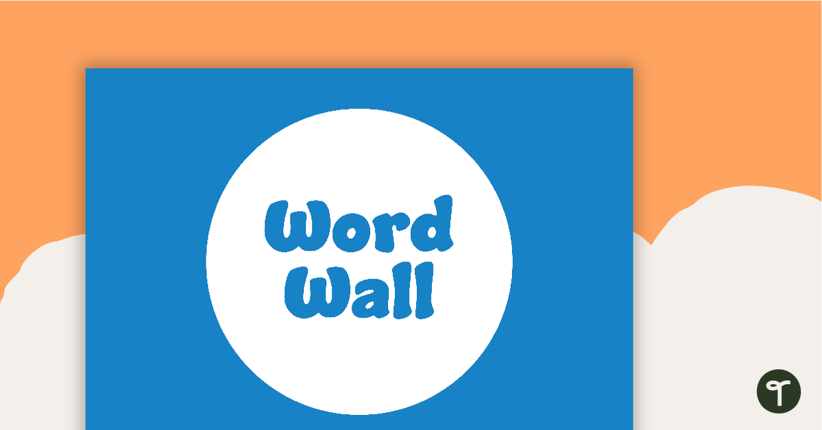 Plain Blue - Word Wall Template teaching resource