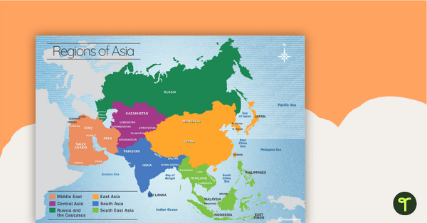 Go to Map of the Regions of Asia teaching resource