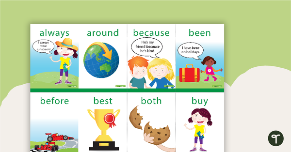 Go to Dolch Sight Word Flashcards with Pictures - Year 2 teaching resource
