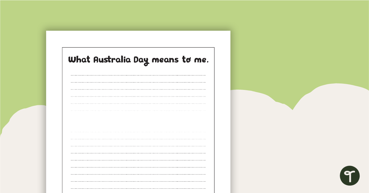 What Australia Day Means to Me Worksheet teaching resource