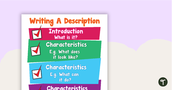 Writing A Description Text Poster teaching resource