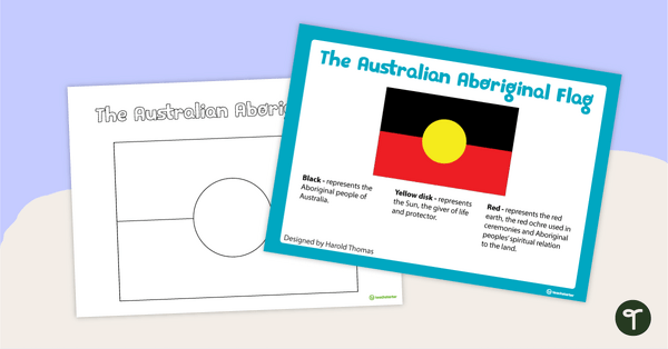 Image of The Australian Aboriginal Flag Poster and Worksheet