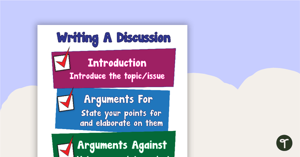 Writing A Discussion Poster teaching resource