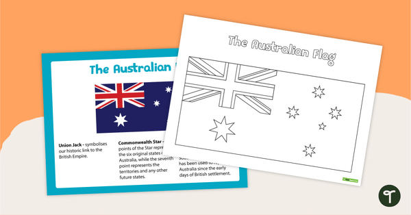 The Australian Flag - Poster and Worksheet teaching resource