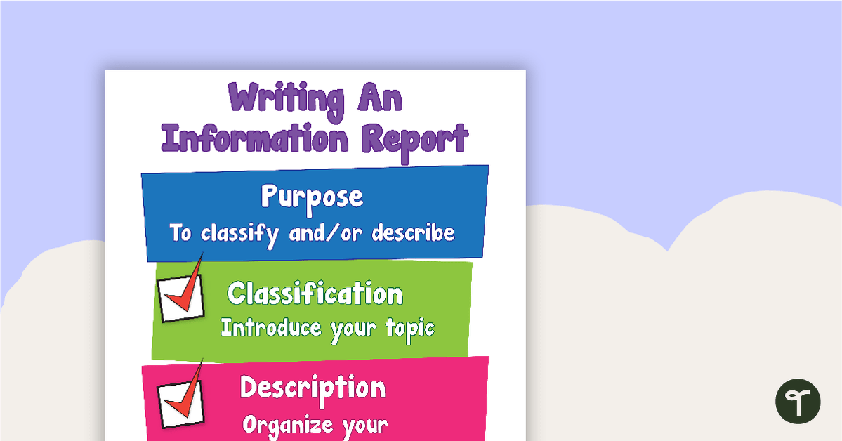 Writing An Information Report Poster teaching resource