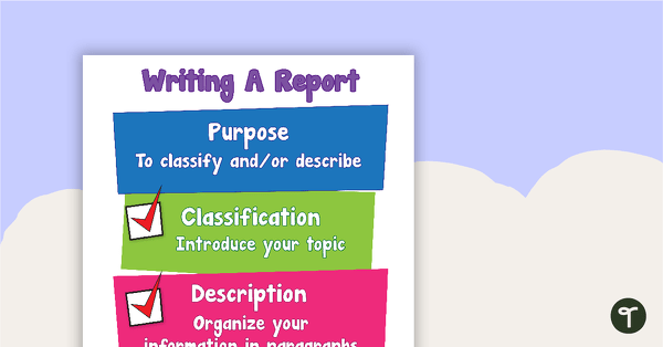 Preview image for Writing A Report Poster - teaching resource