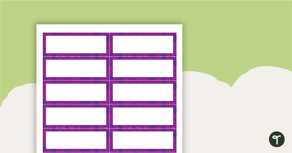 Desk Name Tags  Purple Circle Pattern teaching resource
