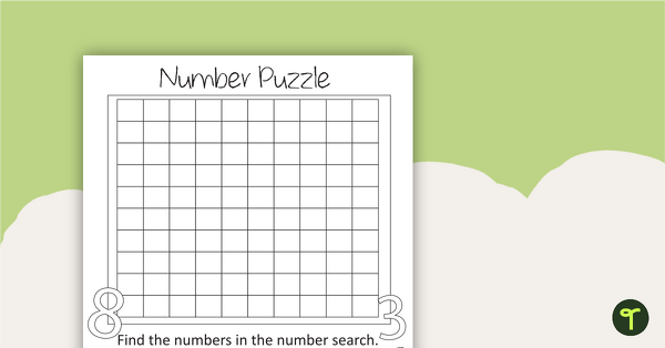 Number Puzzle - Blank teaching resource