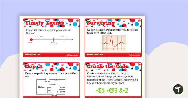 Preview image for Reading Task Cards - teaching resource