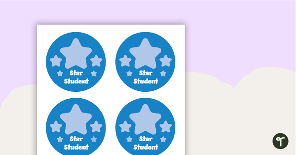 Plain Blue - Star Student Badges teaching resource