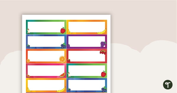 Go to Desk Name Tags  Fruits teaching resource