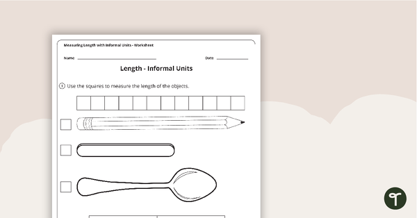 Preview image for Measuring Length with Informal Units Worksheet - teaching resource