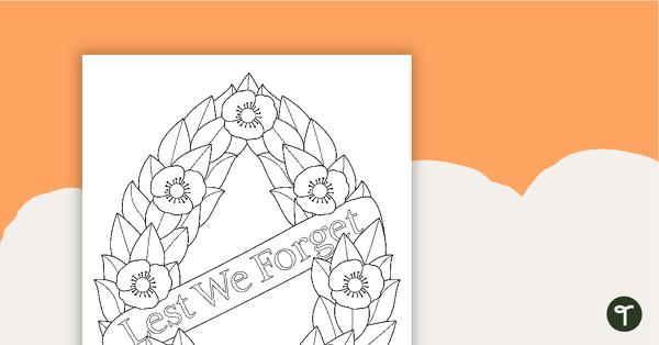 Preview image for 'Lest We Forget' Wreath Template - teaching resource
