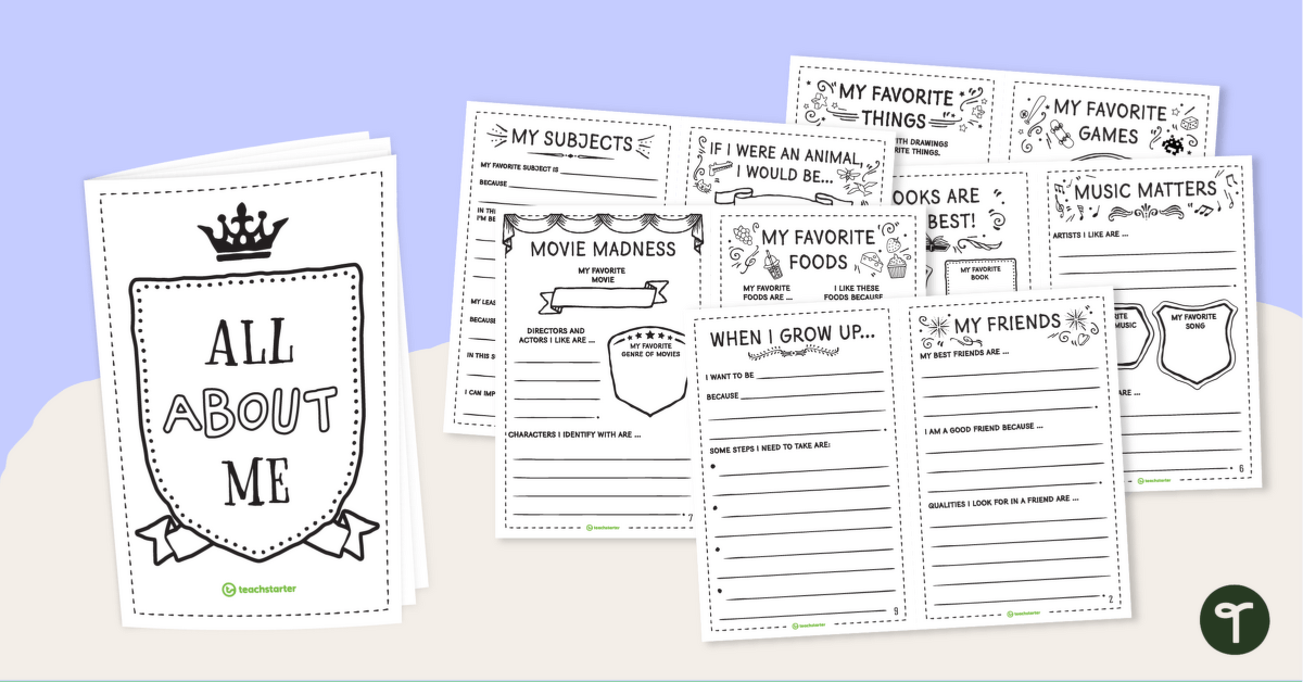 All About Me Journal – Upper Grades teaching resource