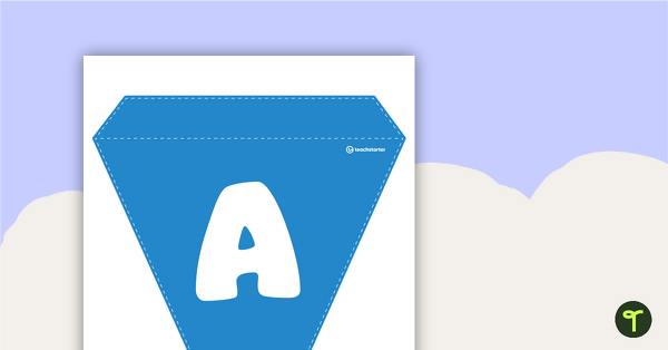 Plain Blue - Letters and Number Bunting teaching resource