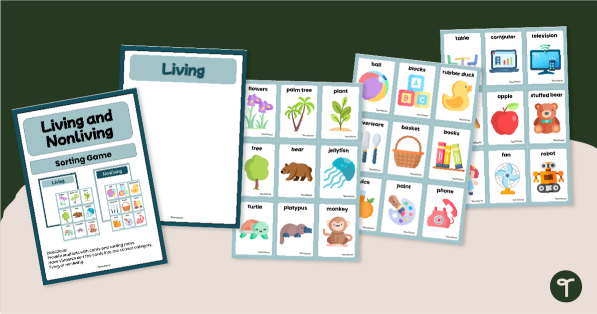 Living vs Nonliving Things - Sorting Activity teaching resource
