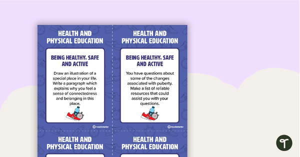 Fast Finisher Health and Physical Education Task Cards - Year 6 teaching resource