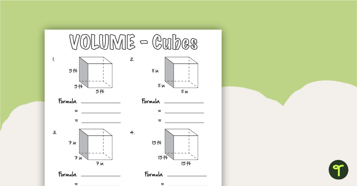 Volume of Three-Dimensional Objects Worksheets teaching resource