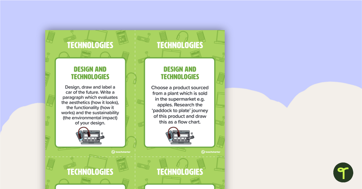 Fast Finisher Technologies Task Cards - Year 5 teaching resource