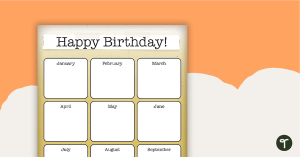 Go to Learning Detectives - Happy Birthday Chart teaching resource