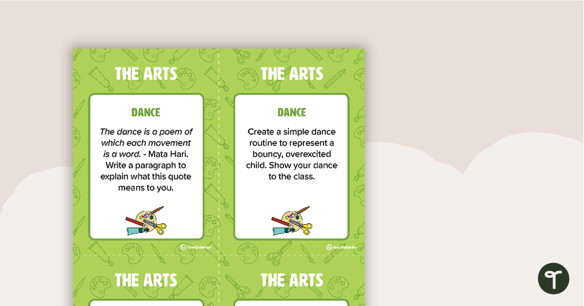 Fast Finisher The Arts Task Cards - Year 5 teaching resource