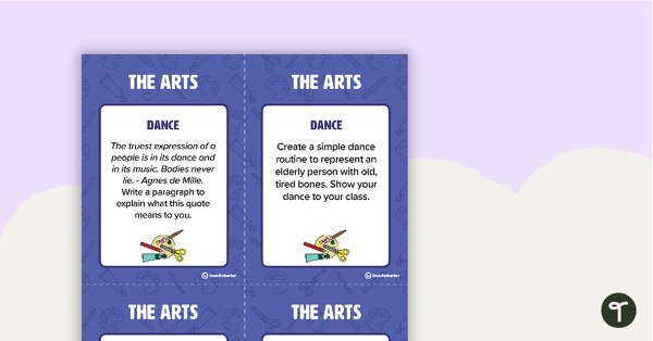 Go to Fast Finisher The Arts Task Cards - Year 6 teaching resource