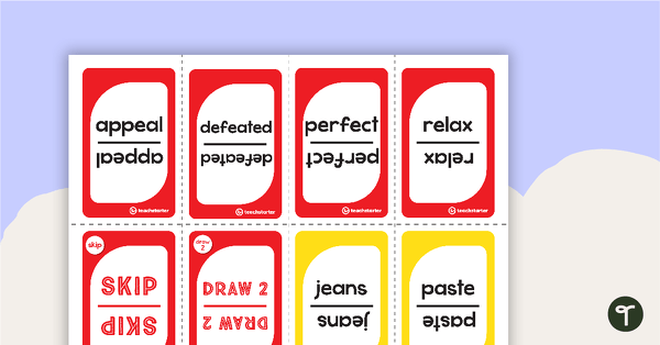 Image of Parts of Speech Card Game – Upper Grades Classroom Game - Set 2