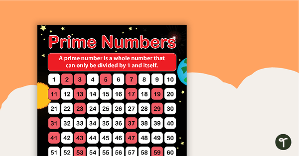Preview image for Prime Numbers - Space-Themed Poster - teaching resource