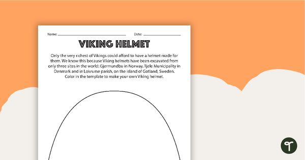 Go to Viking Helmet and Shield Worksheets teaching resource