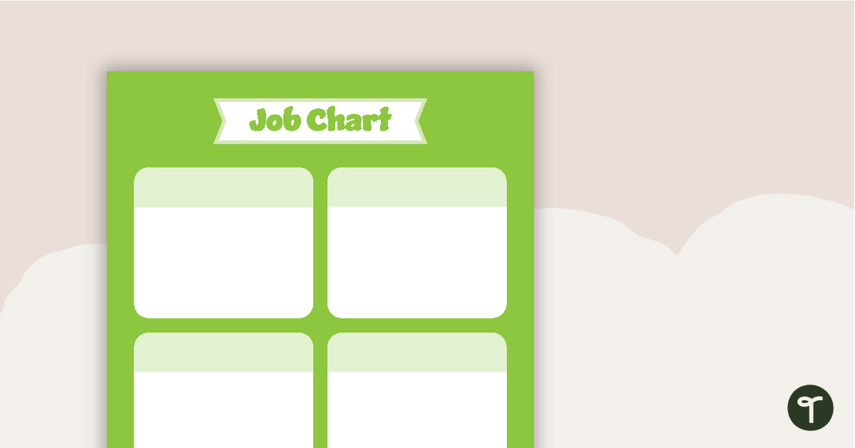 Plain Green - Job Chart teaching resource