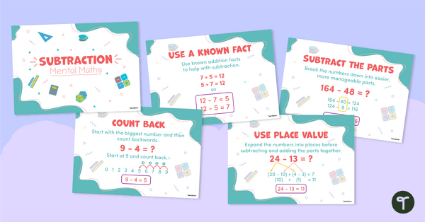 Mental Maths Subtraction Posters teaching resource