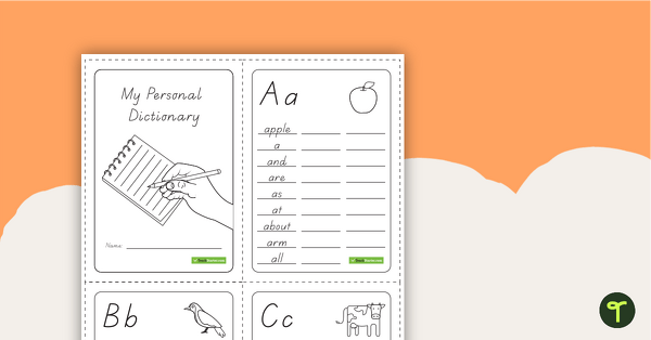 Go to Printable Personal Dictionary for Primary Students teaching resource
