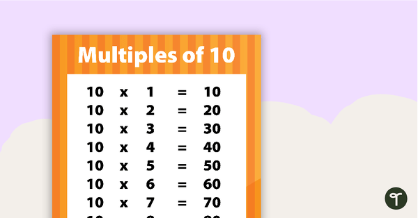 multiples of 10 between 20 and 90