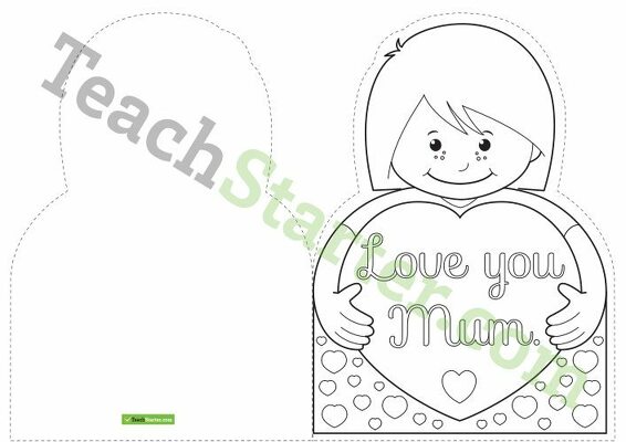 Mother's Day Card - Heart Pop Up Card teaching resource