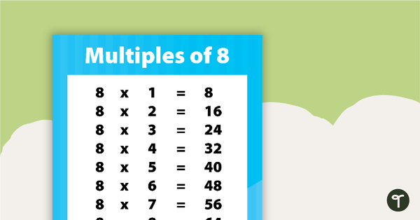 Multiples of 8 Poster teaching resource