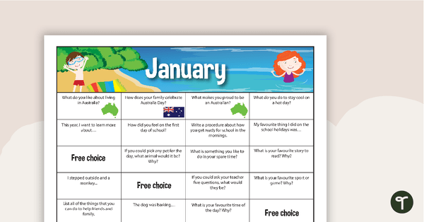 Go to January Writing Prompts - Lower Primary teaching resource