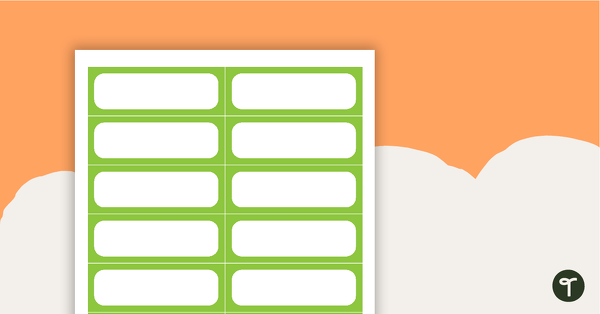 Plain Green - Name Tags teaching resource