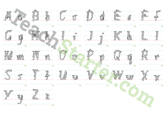 School Font Tracing Alphabet with Arrows teaching resource