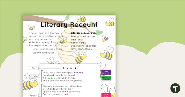 Literary Recount Text Type Poster With Annotations teaching resource