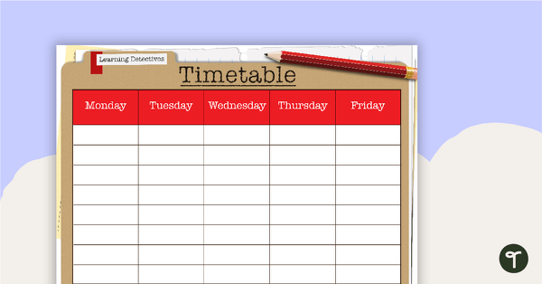 Go to Learning Detectives - Weekly Timetable teaching resource