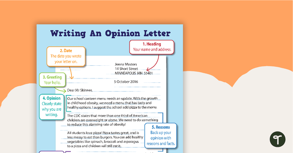 Go to Writing An Opinion Letter Poster teaching resource
