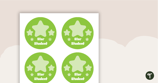 Plain Green - Star Student Badges teaching resource