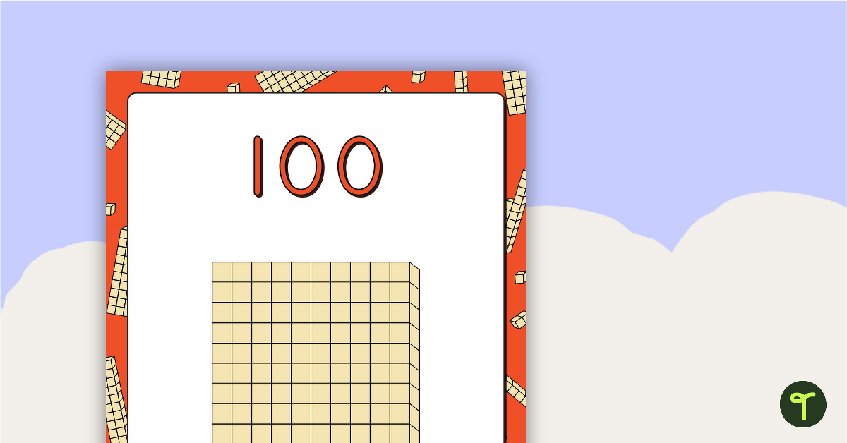 Hundreds Number, Word, and Base-10 Block Posters - V2 teaching resource